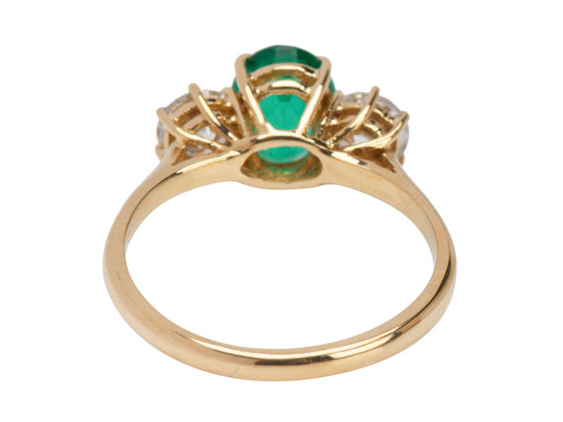 Vintage Emerald Diamond Trilogy Ring