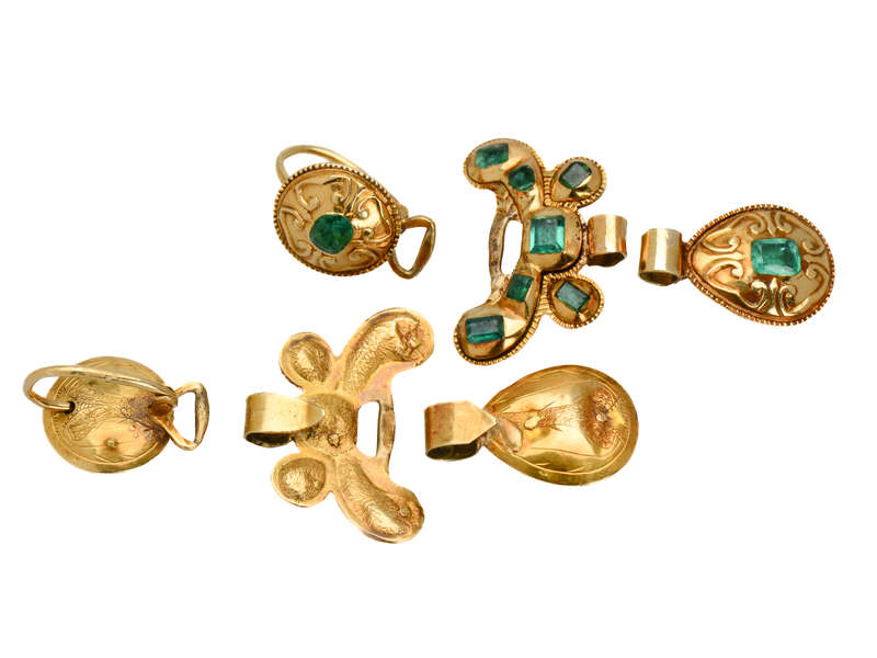 Antique Early Iberian Emerald Earrings