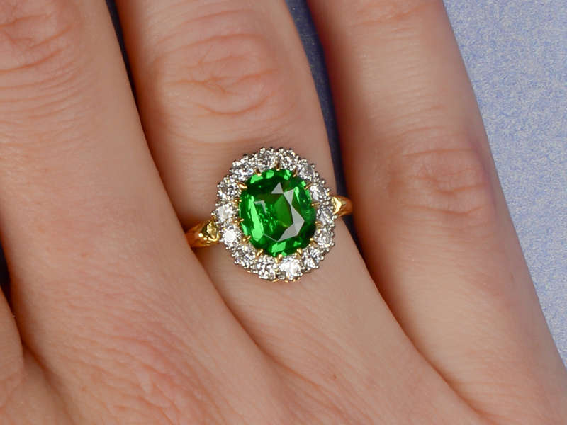 Tsavorite Savvy - Diamond Cluster Ring