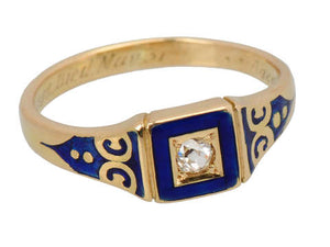 Remembrance - Enamel Memorial Diamond Ring