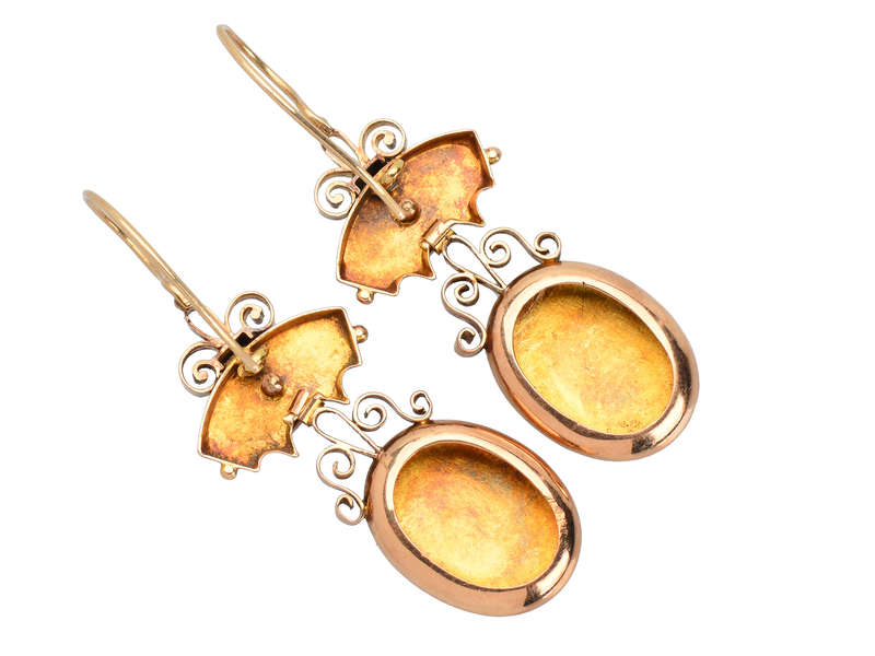 American Victorian Taille d'Epargne Earrings