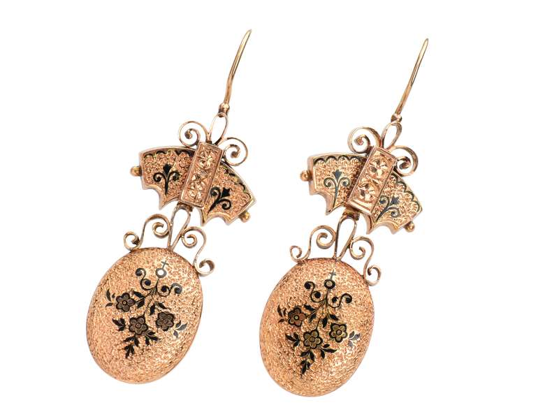American Victorian Taille d'Epargne Earrings