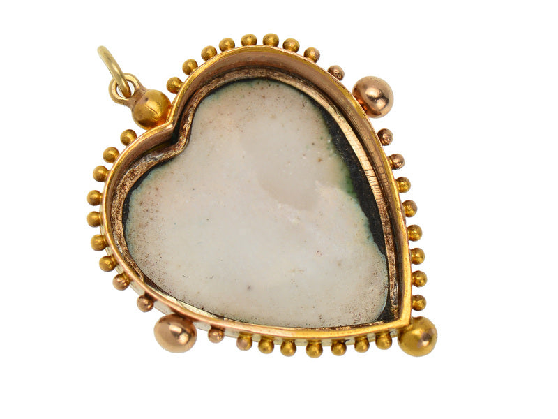 Fairy Dust - Antique Enamel Heart Pendant