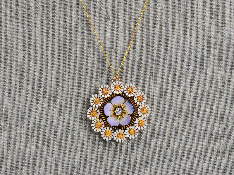 Art Nouveau Flower Brooch Pendant