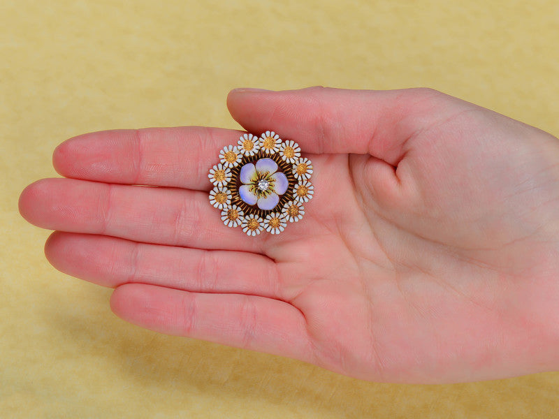 Art Nouveau Flower Brooch Pendant
