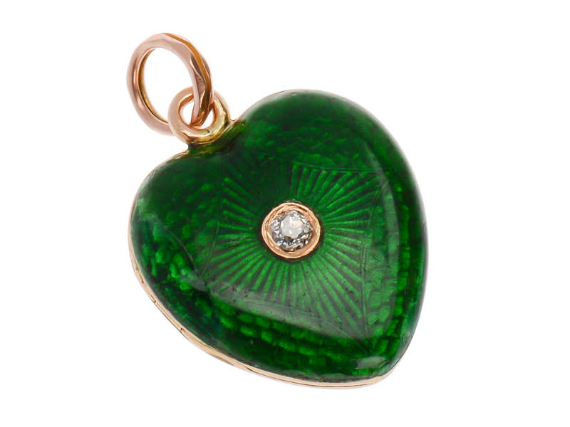 Awakening - Enamel Diamond Heart Locket
