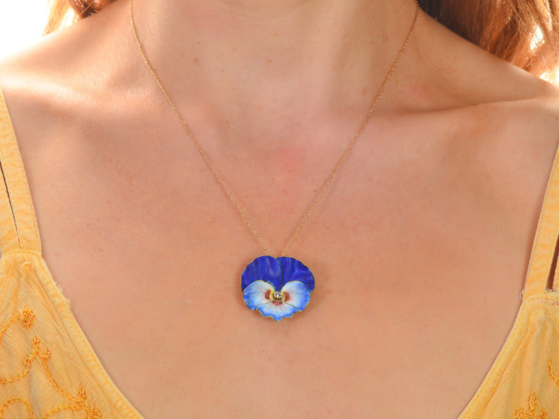 
                      
                        Art Nouveau Pansy Flower Pendant
                      
                    