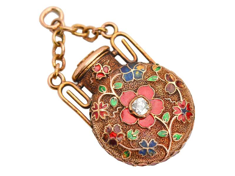 Scentsation - Enamel Perfume Bottle in Gold