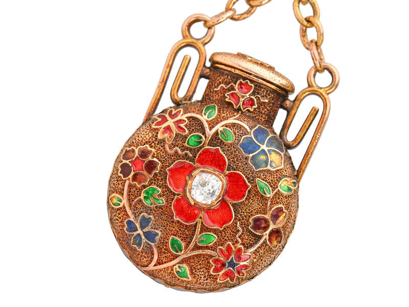 Scentsation - Enamel Perfume Bottle in Gold