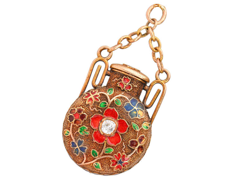 Scentsation - Enamel Perfume Bottle in Gold