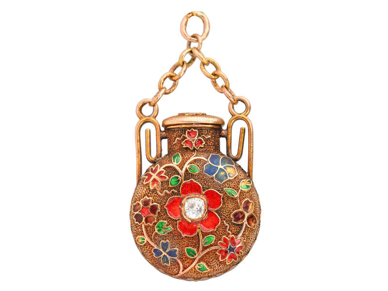 Scentsation - Enamel Perfume Bottle in Gold