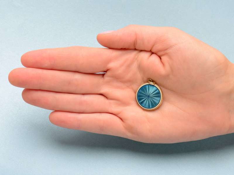 Sloan & Co. Blue & White Enamel Locket