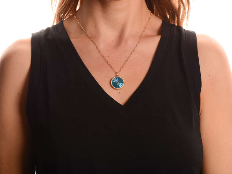 Sloan & Co. Blue & White Enamel Locket