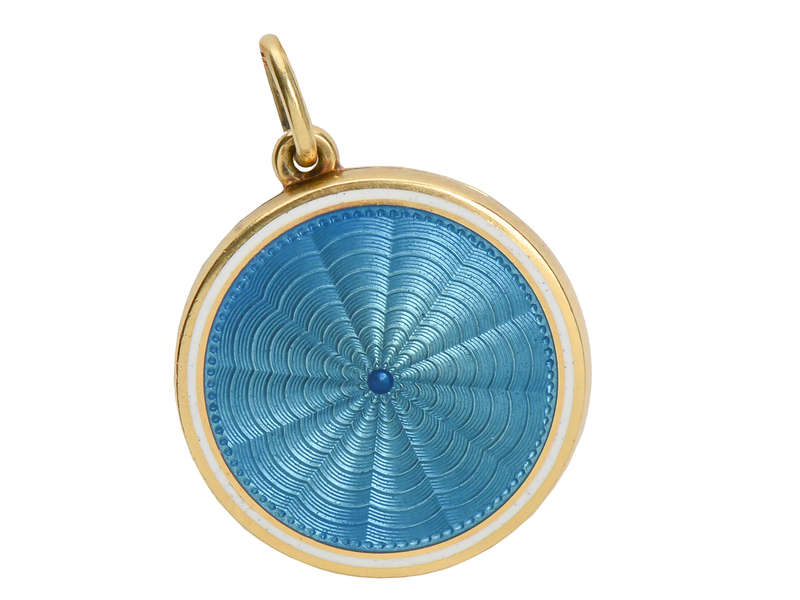 Sloan & Co. Blue & White Enamel Locket