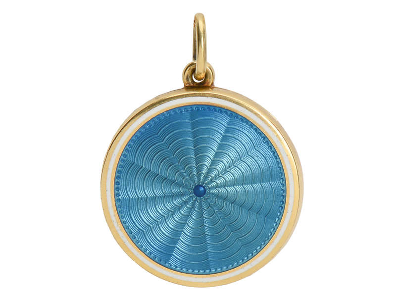 Sloan & Co. Blue & White Enamel Locket