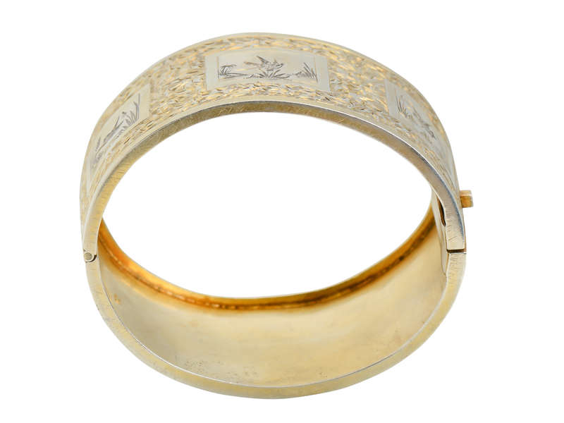 1882 English Victorian Bird Motif Bangle