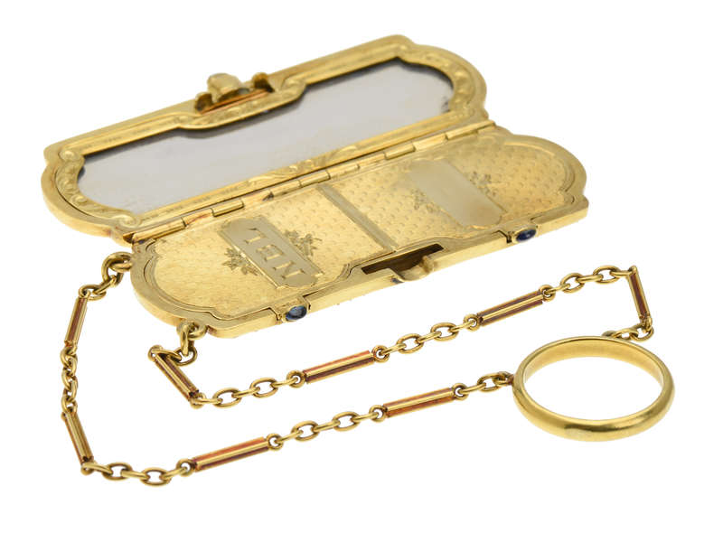 Museum Quality Hand Engraved Sapphire Etui