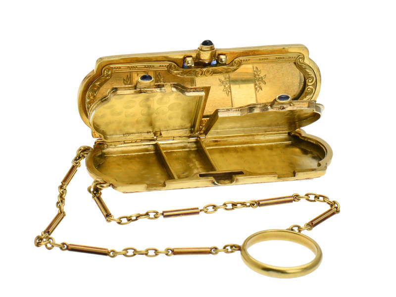 Museum Quality Hand Engraved Sapphire Etui