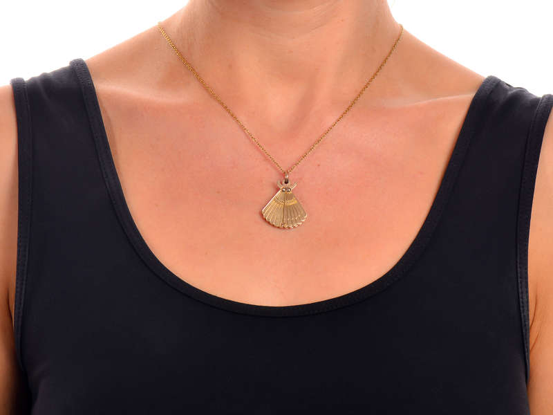 Secret History - Fan Shaped Locket of Gold