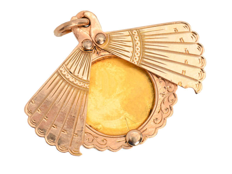 Secret History - Fan Shaped Locket of Gold