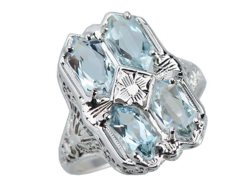 Skies the Limit - Vintage Aquamarine Ring