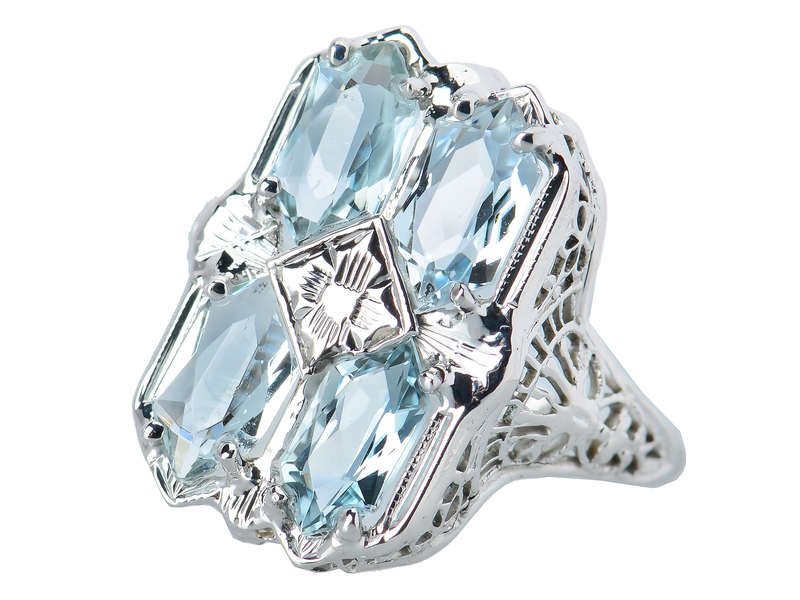 Skies the Limit - Vintage Aquamarine Ring