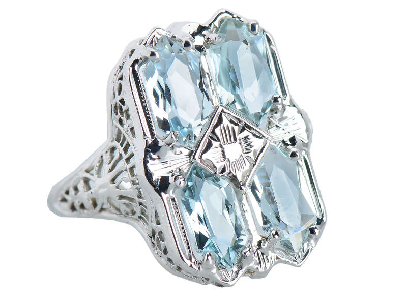 Skies the Limit - Vintage Aquamarine Ring