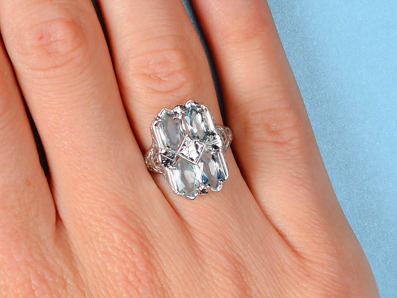 Skies the Limit - Vintage Aquamarine Ring