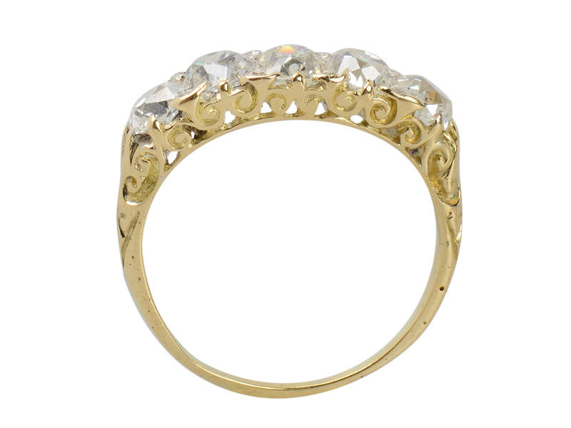 Bountiful Beauty - Five Stone Diamond Antique Ring