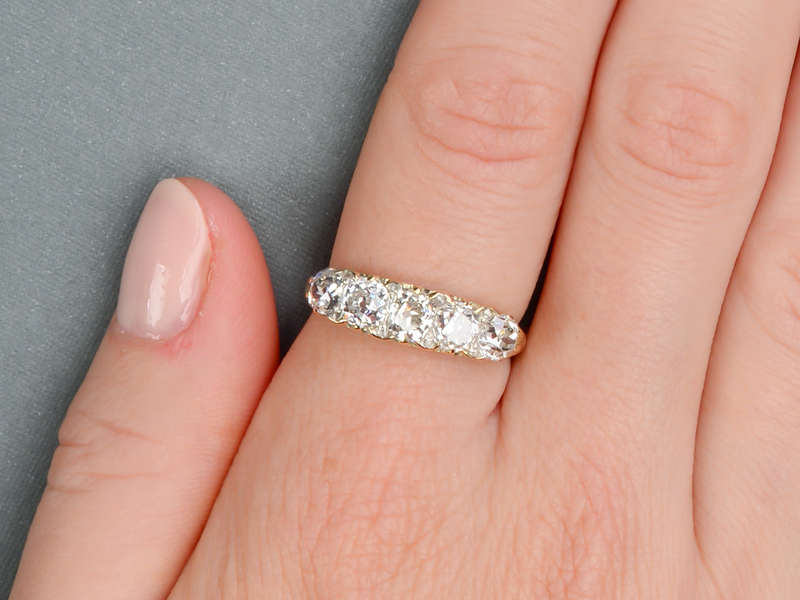 Bountiful Beauty - Five Stone Diamond Antique Ring