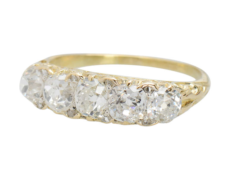 Bountiful Beauty - Five Stone Diamond Antique Ring