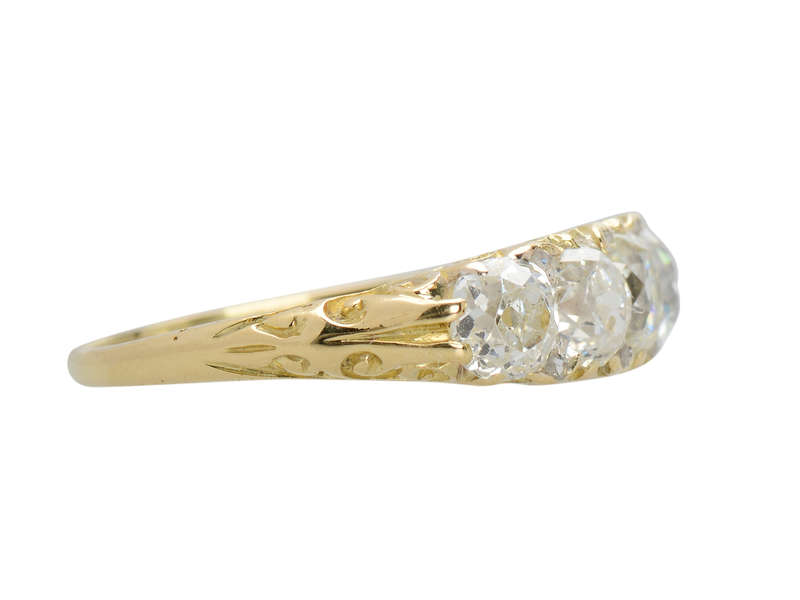 Bountiful Beauty - Five Stone Diamond Antique Ring