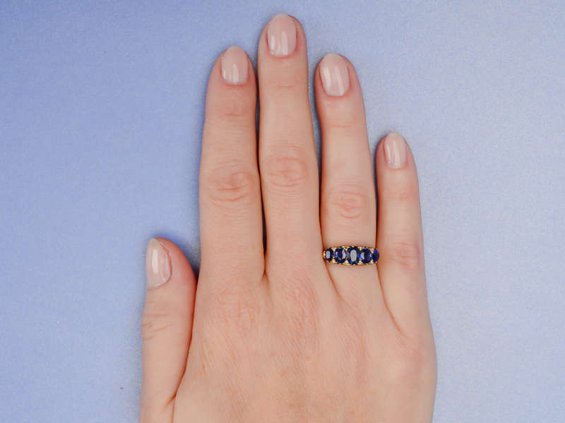 Five of a Kind - No Heat Sapphire Antique Ring