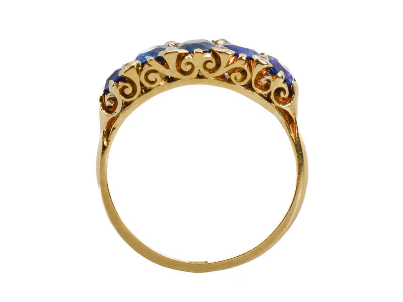 Five of a Kind - No Heat Sapphire Antique Ring