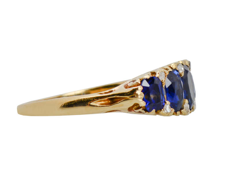 Five of a Kind - No Heat Sapphire Antique Ring