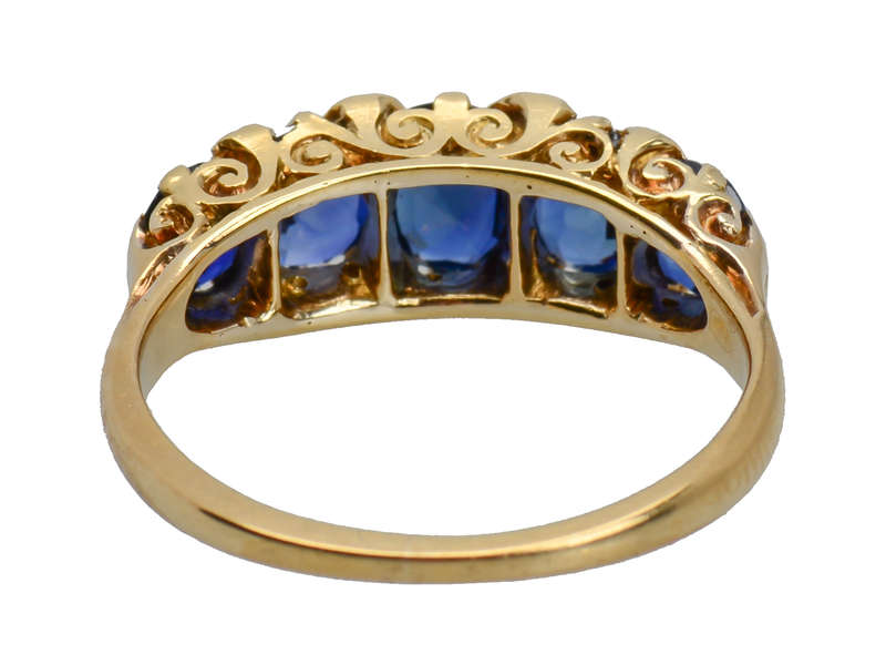 Five of a Kind - No Heat Sapphire Antique Ring