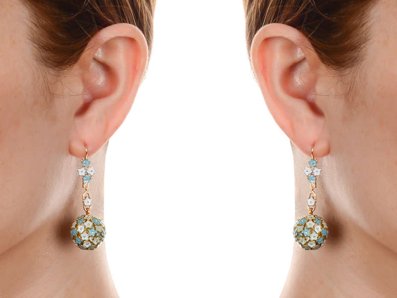 Forget Me Not Enamel Earrings