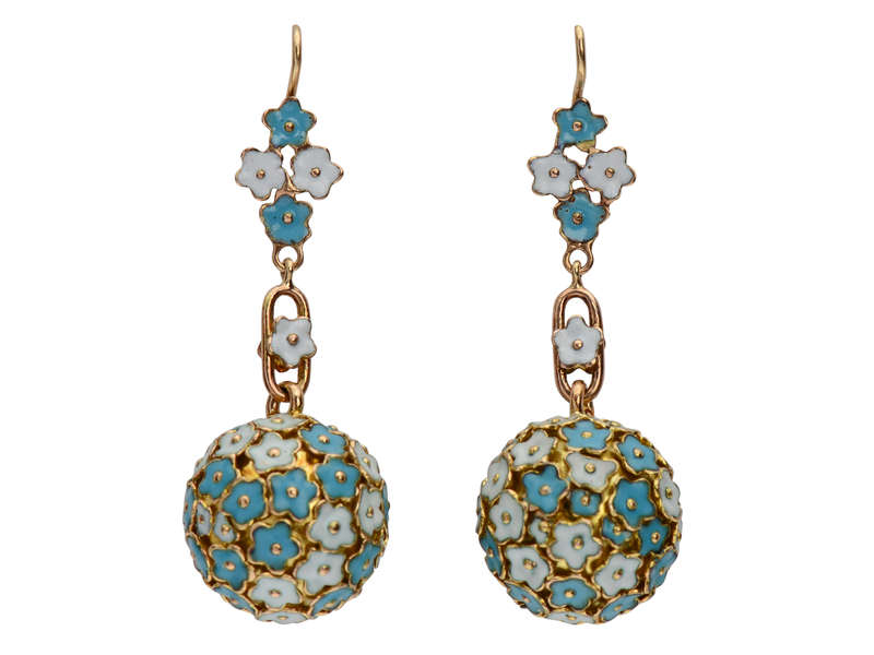 Forget Me Not Enamel Earrings