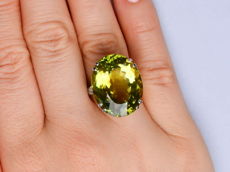 French 26.23 Carat Tourmaline Diamond Ring