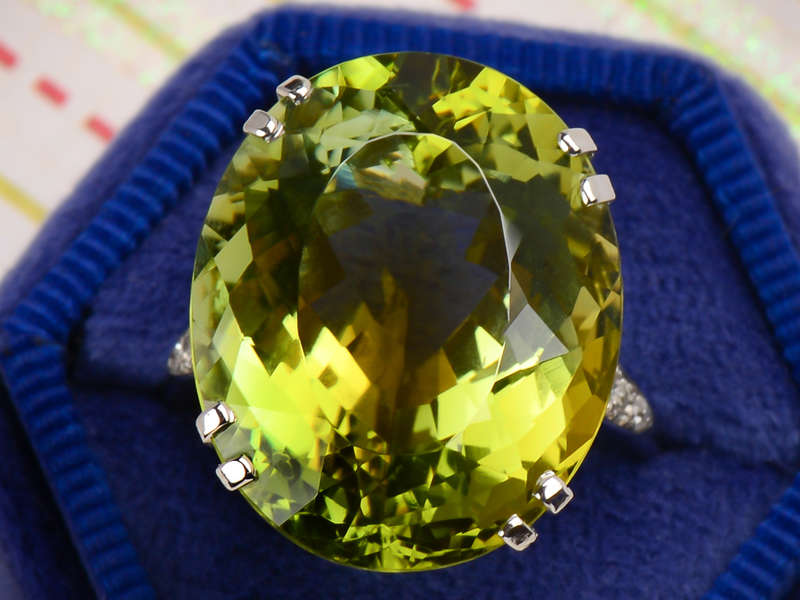 French 26.23 Carat Tourmaline Diamond Ring