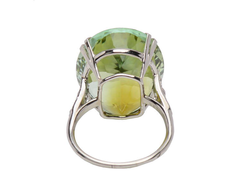 French 26.23 Carat Tourmaline Diamond Ring