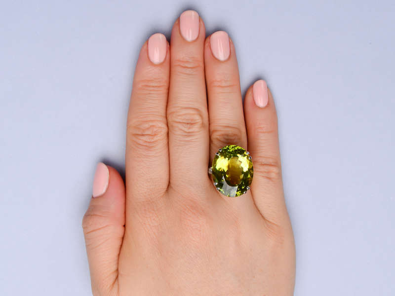 French 26.23 Carat Tourmaline Diamond Ring