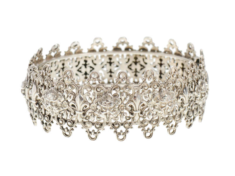 French Lace in Silver - Antique Bangle Bracelet
