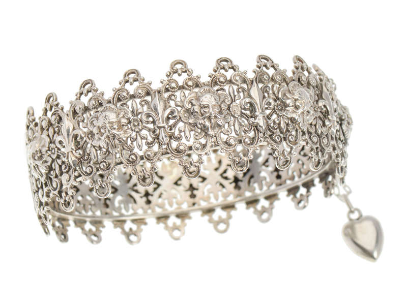 
                      
                        French Lace in Silver - Antique Bangle Bracelet
                      
                    