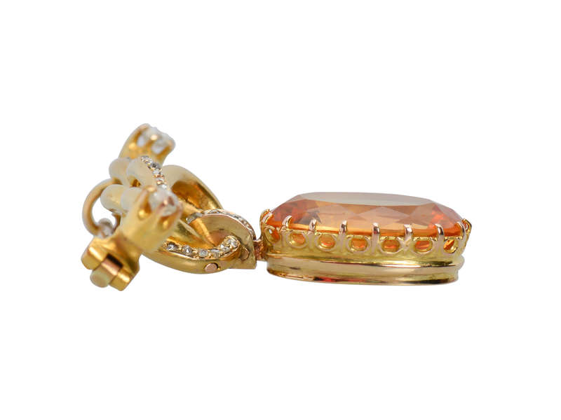 French Imperial Topaz 18k Gold Brooch