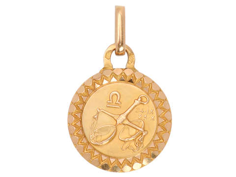 French Libra Zodiac Sign Charm in 18k