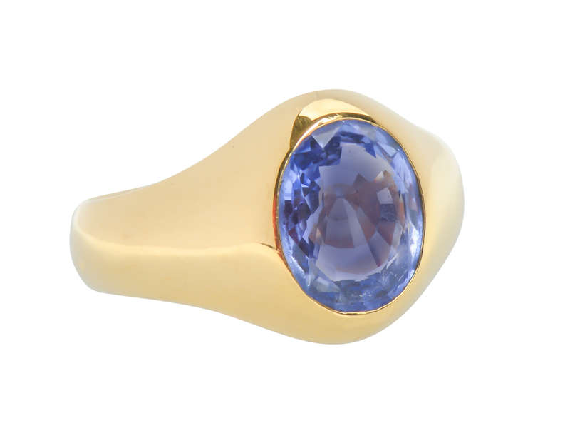 French Natural No Heat Sapphire Gold Ring