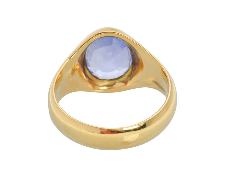 French Natural No Heat Sapphire Gold Ring