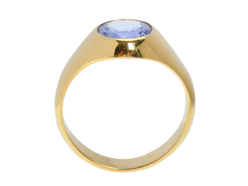 French Natural No Heat Sapphire Gold Ring