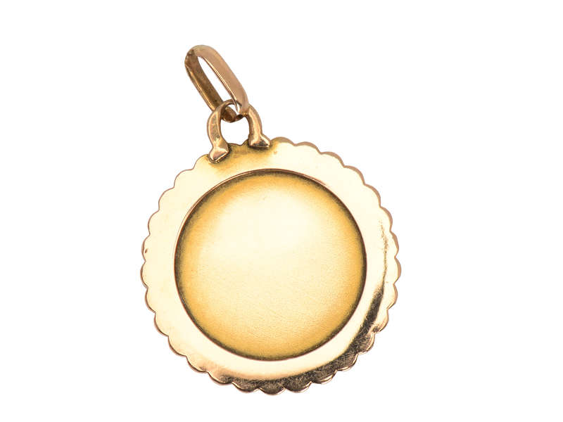 French 18k Perroud Pisces Medallion Pendant
